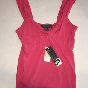 NWT Josephine Chaus Pink Top | Feminine Silhouette | Wide Spaghetti Straps | S